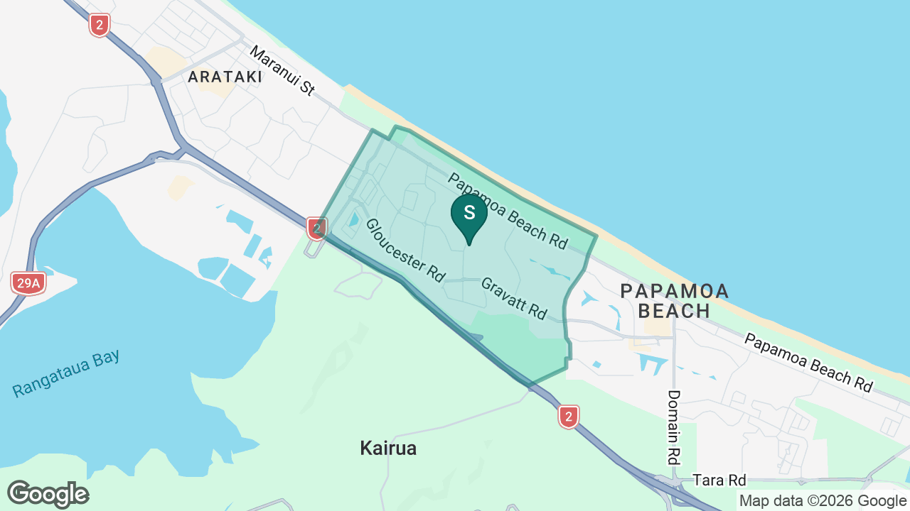 Tahatai Coast School static school zone map