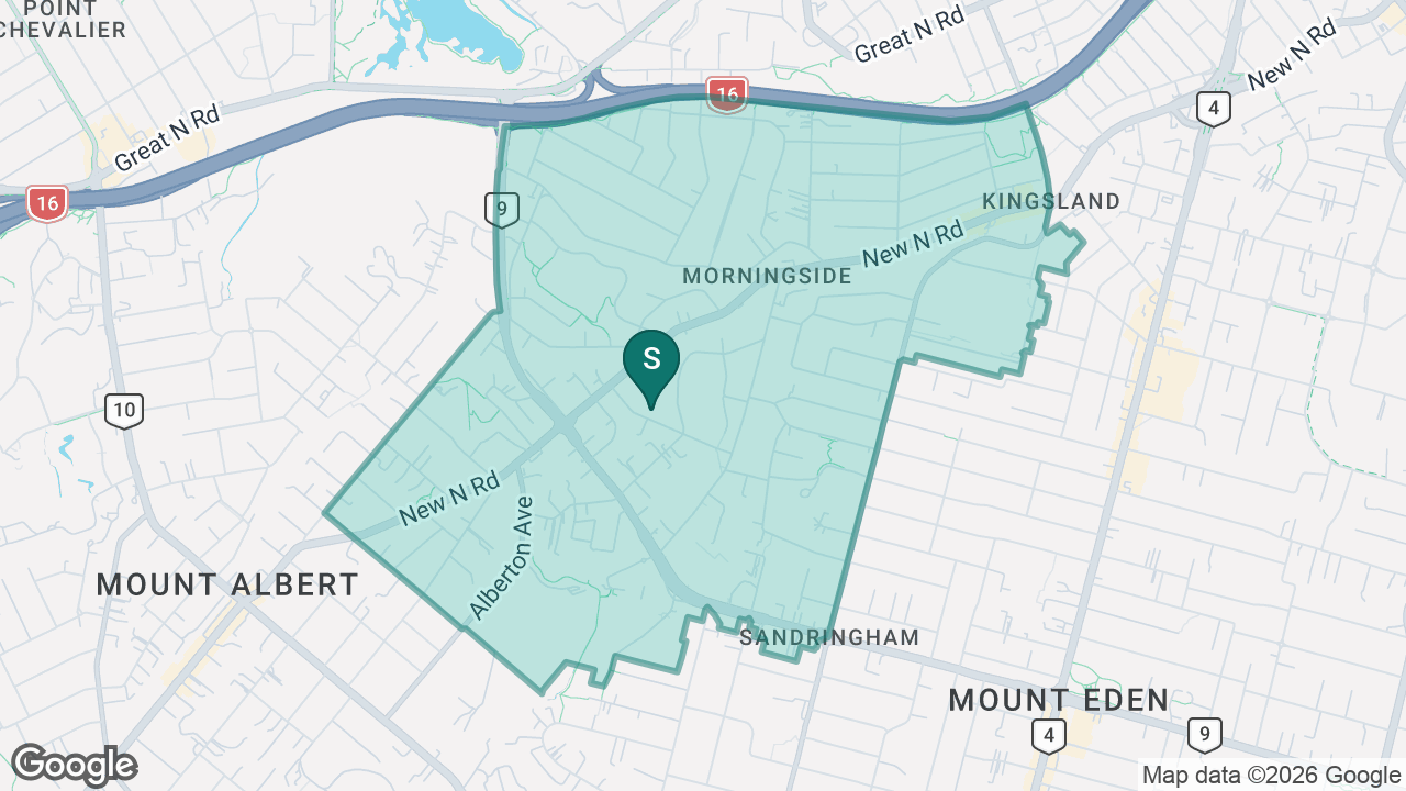 Mt Albert School static school zone map