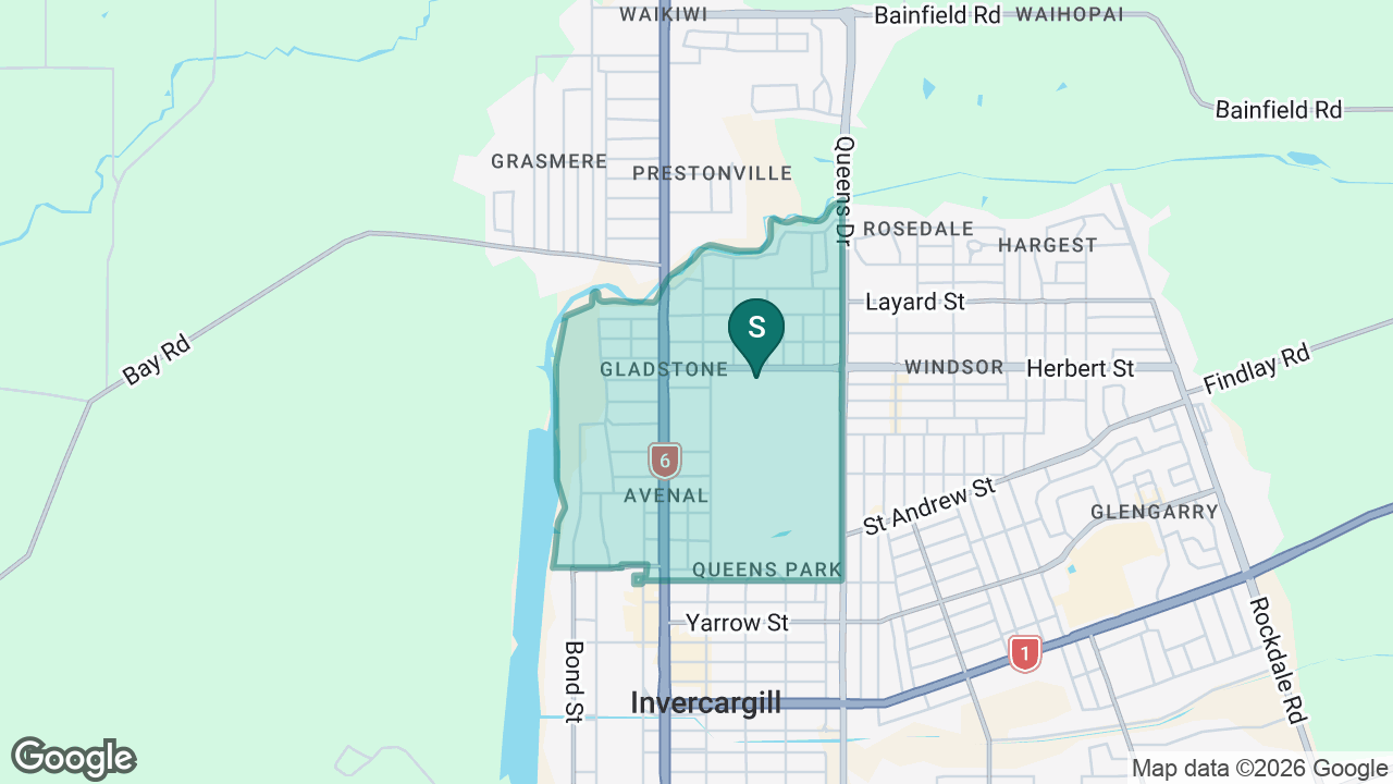 Waihopai School static school zone map