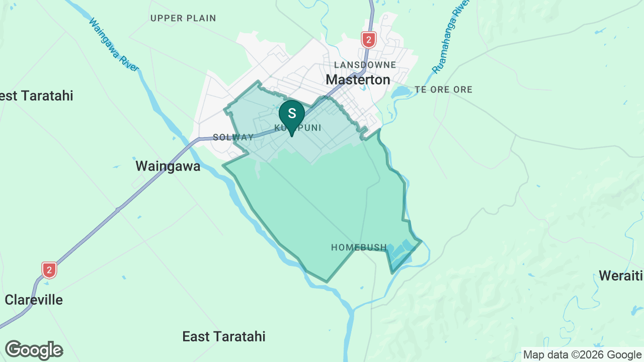 Masterton Primary School static school zone map