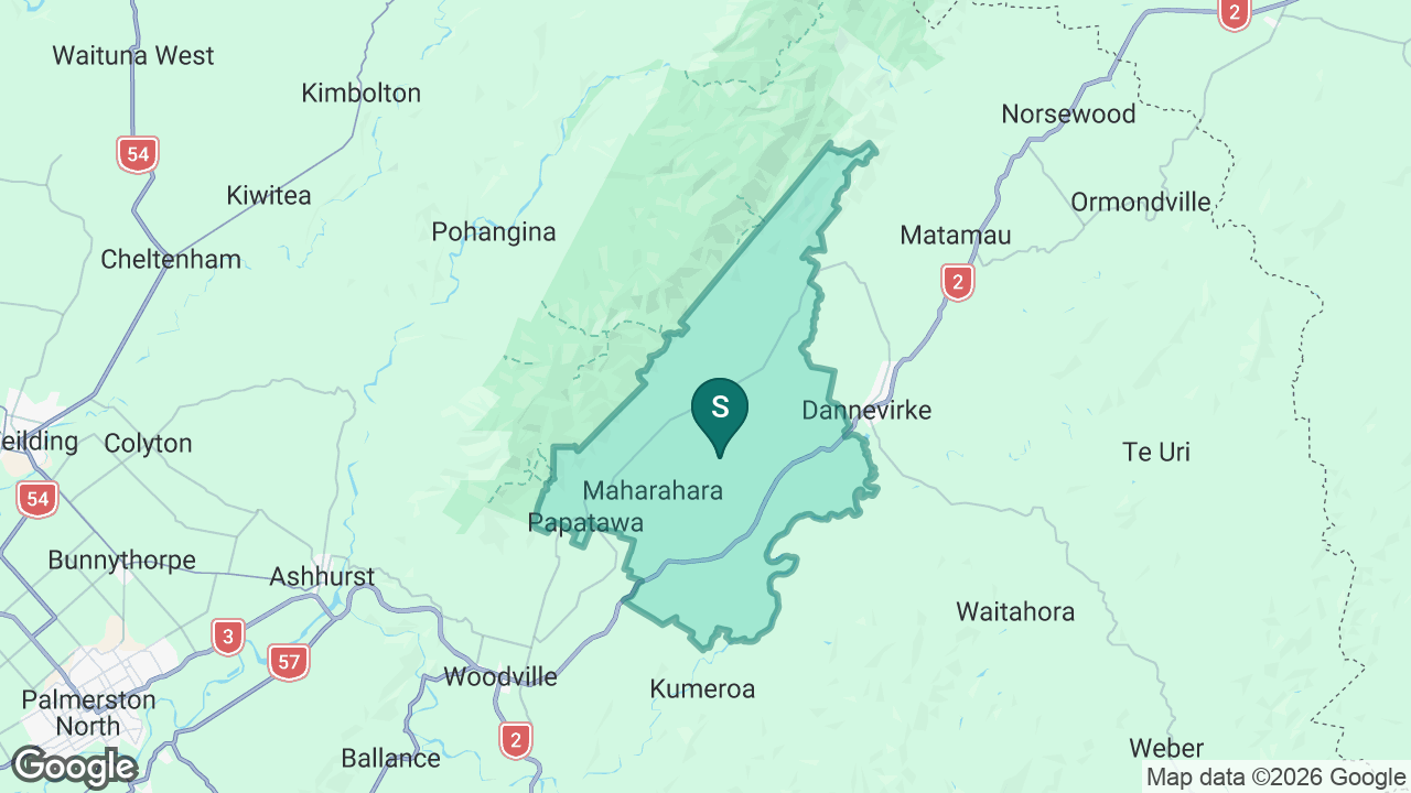 Ruahine School static school zone map