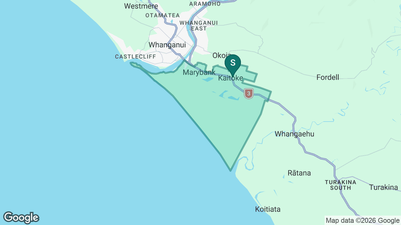 Kaitoke School (Wanganui) static school zone map