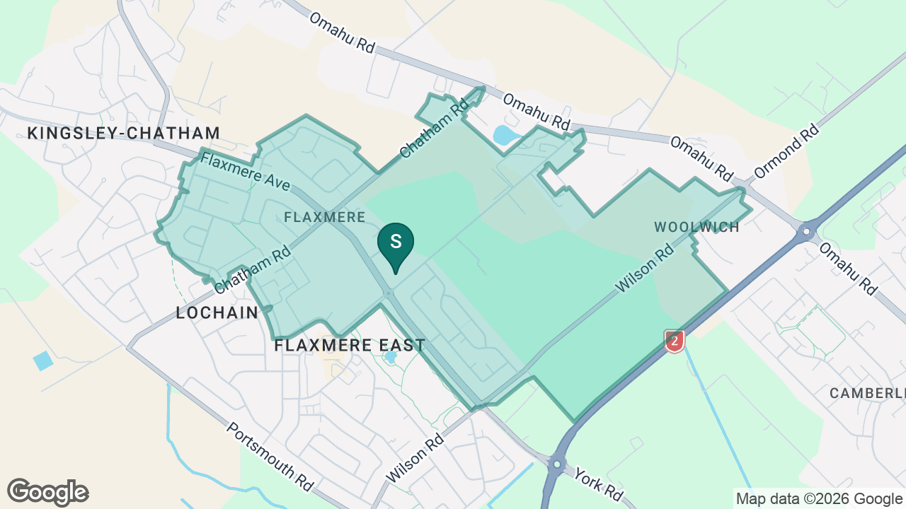 Flaxmere Primary School static school zone map
