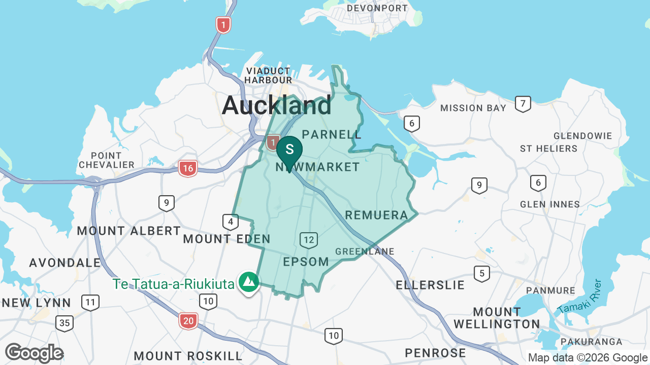 Auckland Grammar School static school zone map