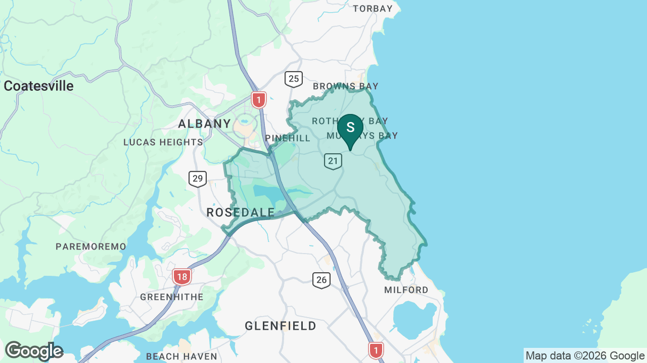 Murrays Bay Intermediate static school zone map