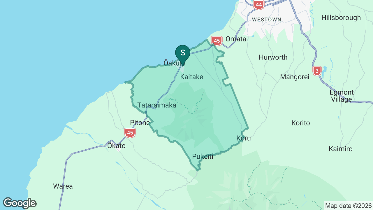 Oakura School static school zone map