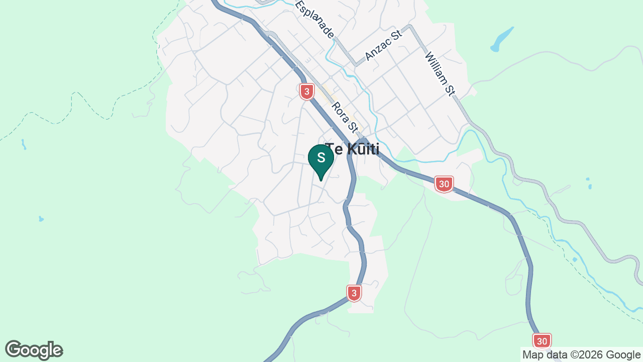 St Joseph's Catholic School (Te Kuiti) static school zone map