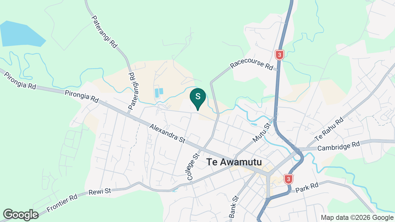 Te Wharekura o Nga Purapura o Te Aroha static school zone map