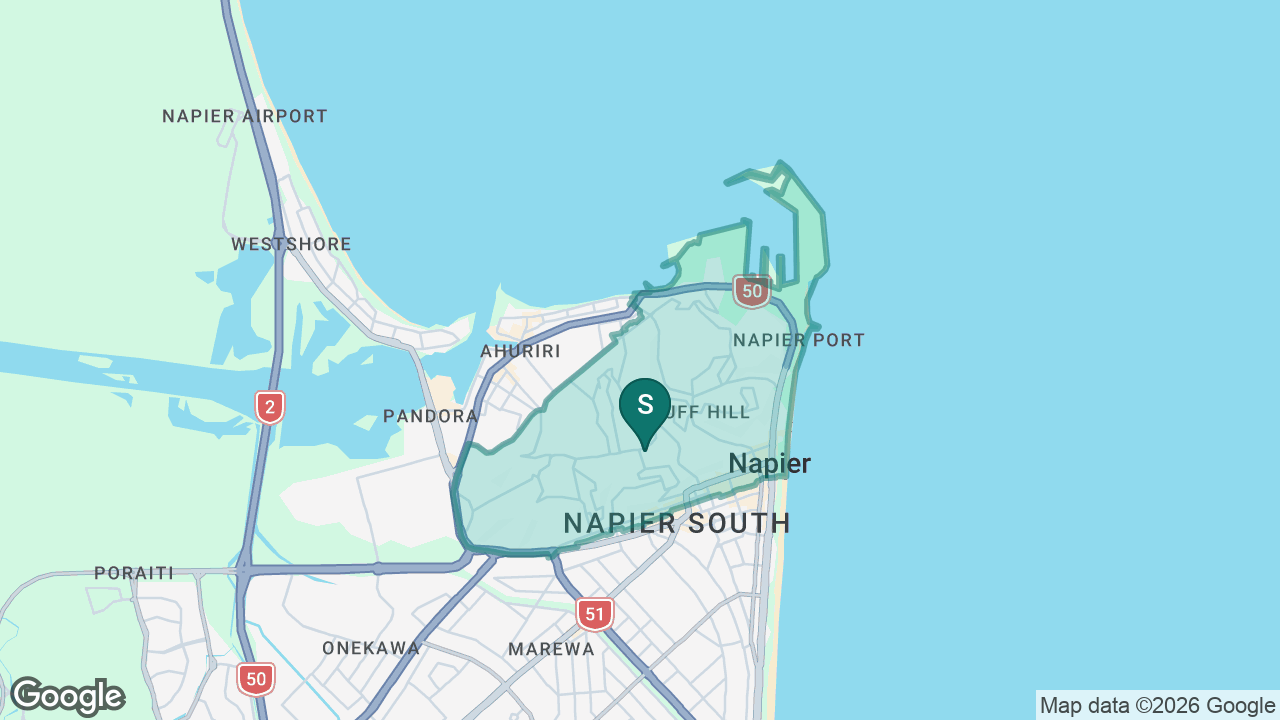 Napier Central School static school zone map