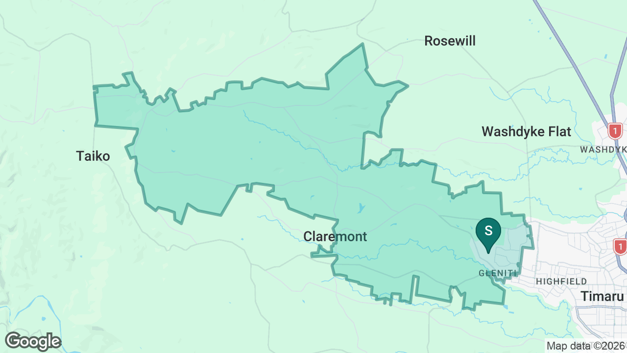 Gleniti School static school zone map