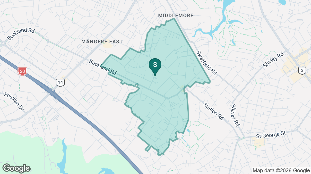 Papatoetoe North School static school zone map