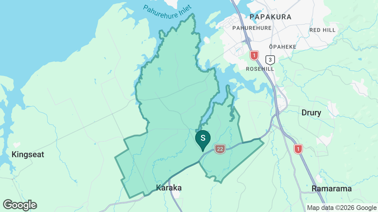 Karaka School static school zone map