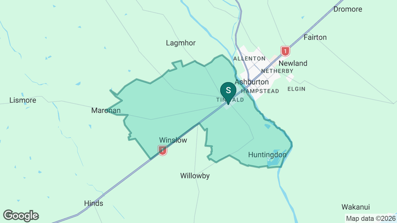 Tinwald School static school zone map