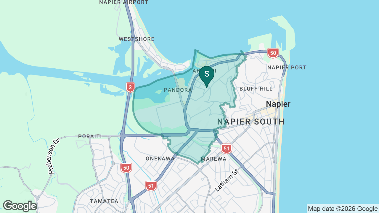 Port Ahuriri School static school zone map