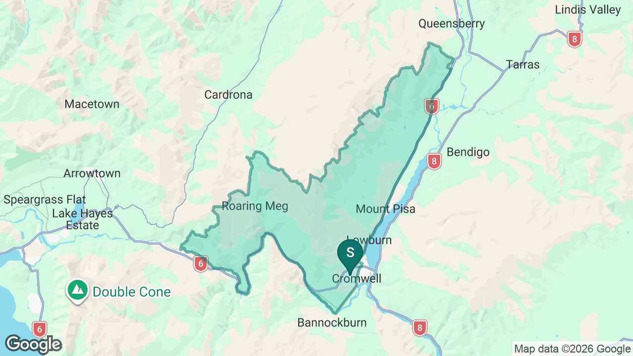 Goldfields School (Cromwell) static school zone map