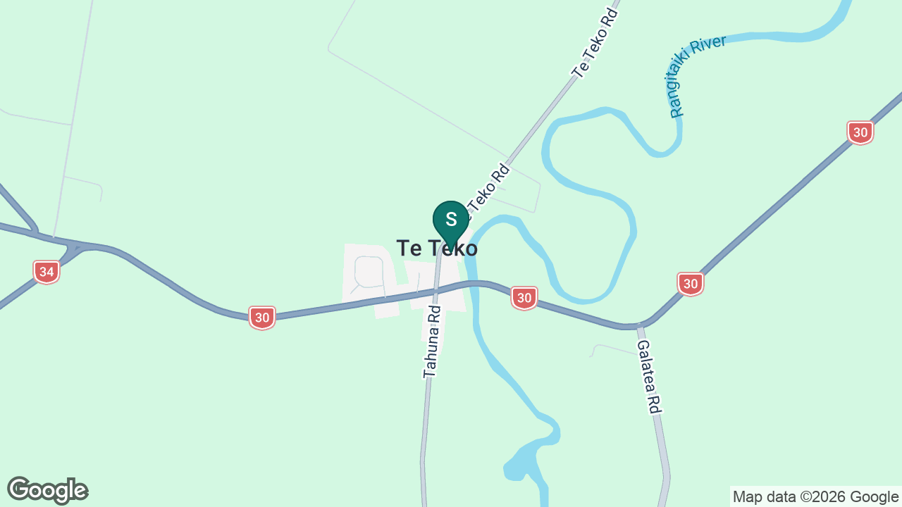 Te Kura O Te Teko static school zone map