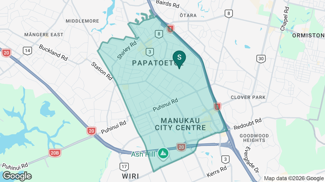 Papatoetoe High School static school zone map