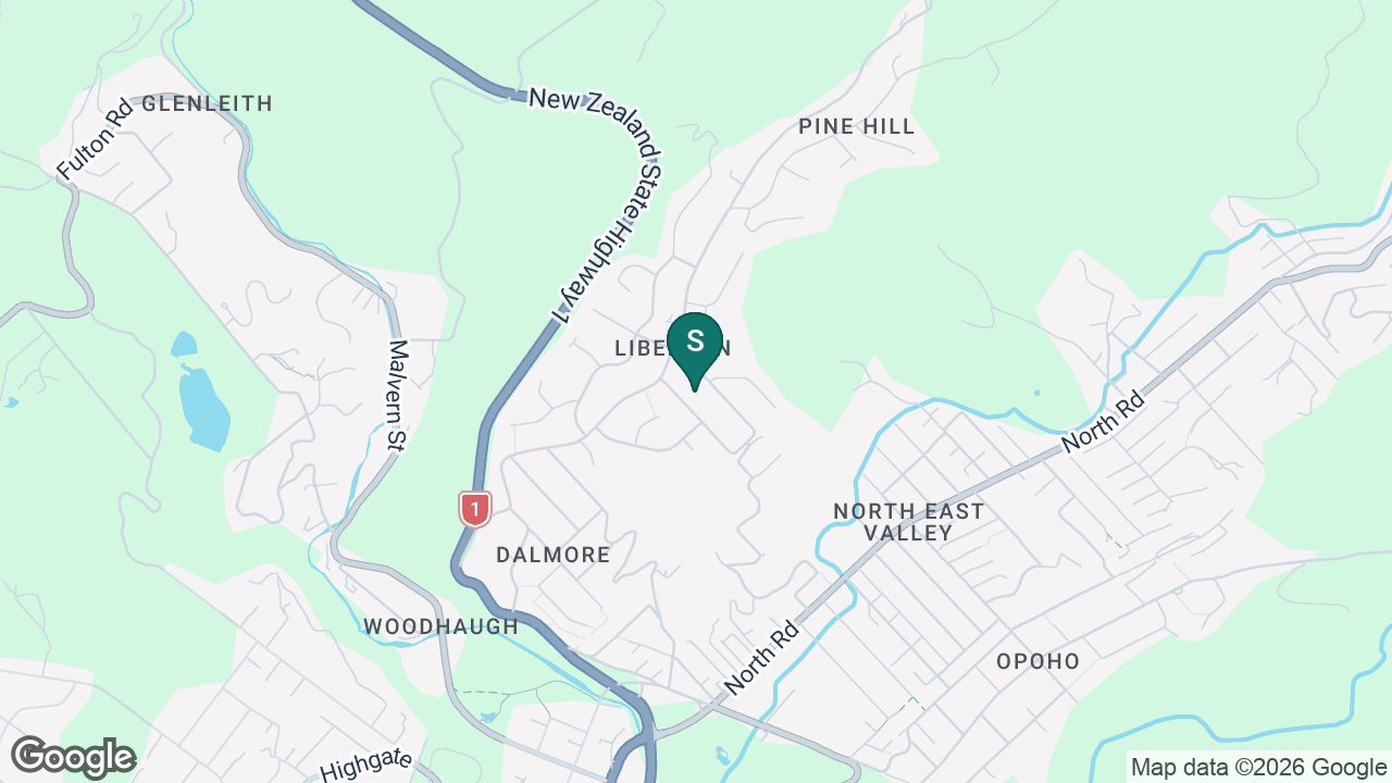 Pine Hill School (Dunedin) static school zone map