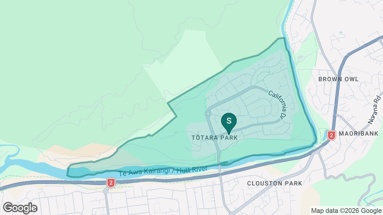 Totara Park School static school zone map