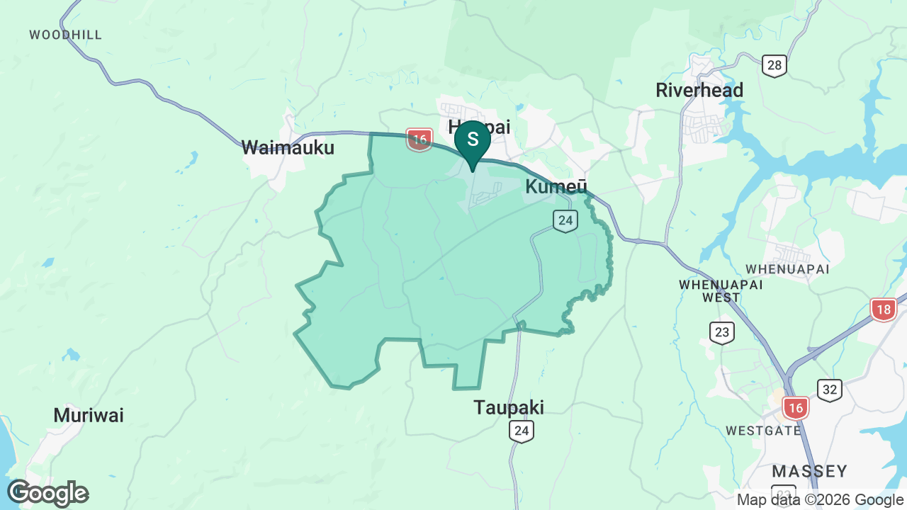 Huapai District School static school zone map