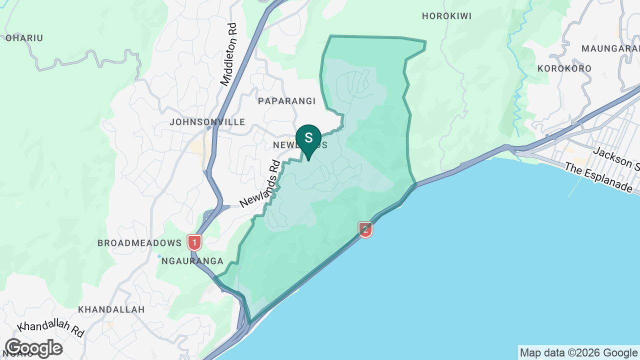 Bellevue School (Newlands) static school zone map