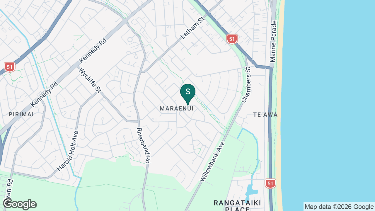 Maraenui Bilingual School (Napier) static school zone map
