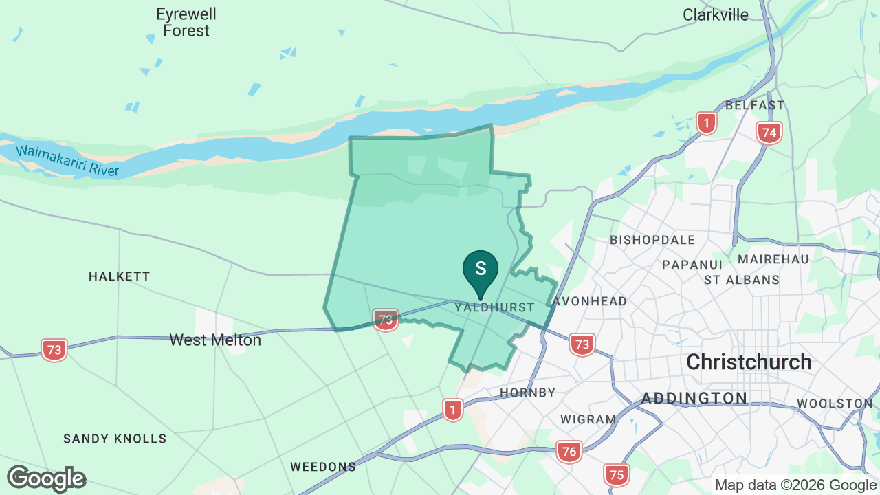 Yaldhurst School – Tōtara Tūkaha static school zone map