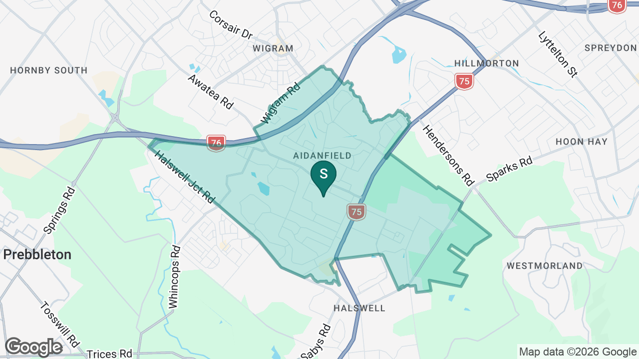 Oaklands Te Kura o Ōwaka static school zone map