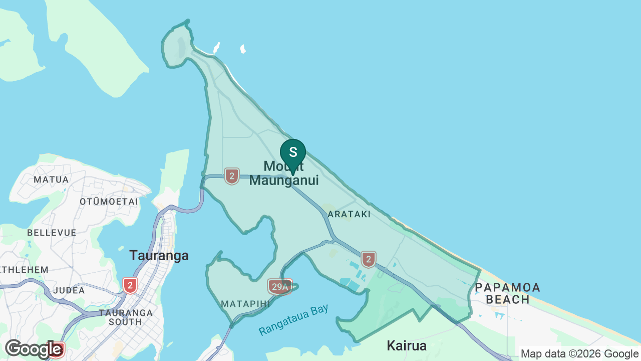 Mt Maunganui Intermediate static school zone map