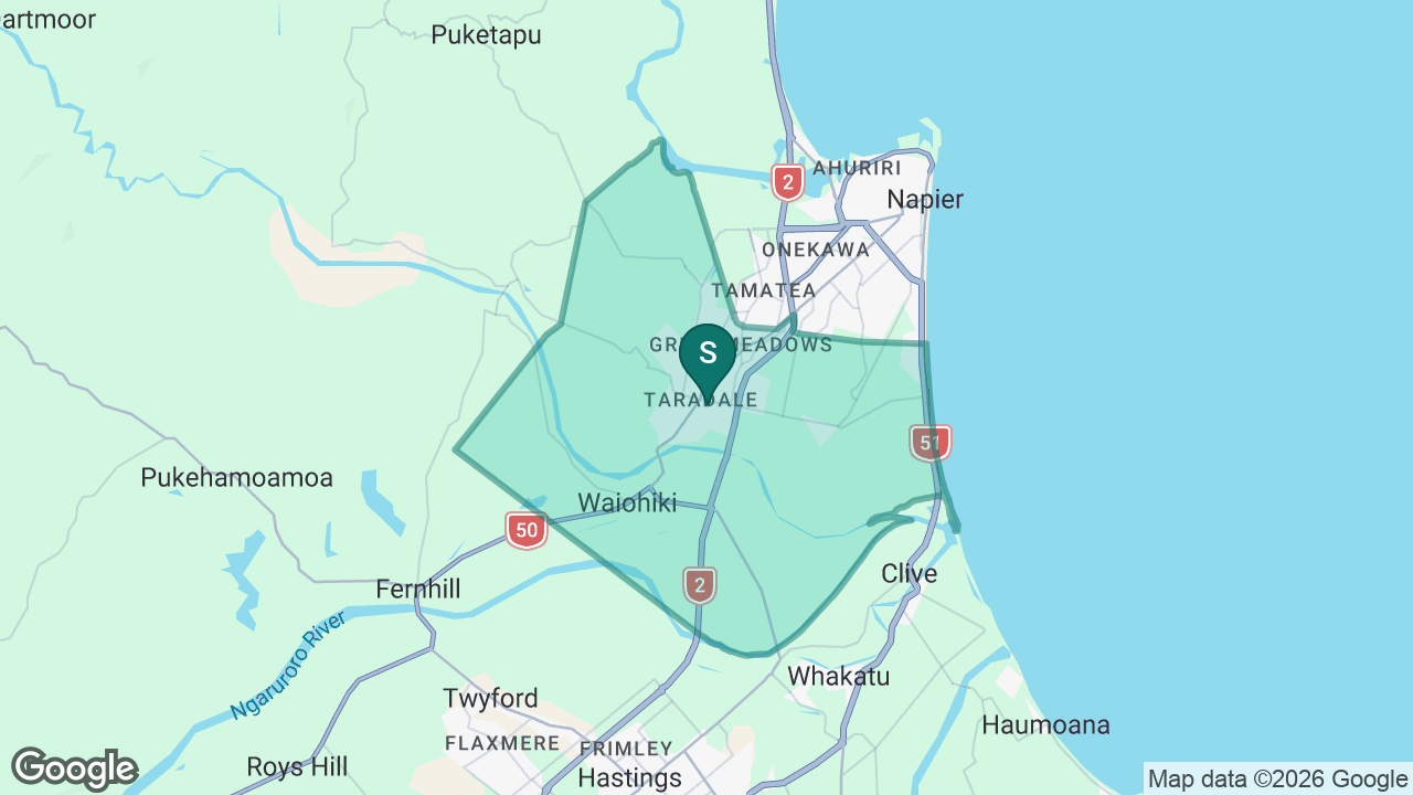 Taradale Intermediate static school zone map