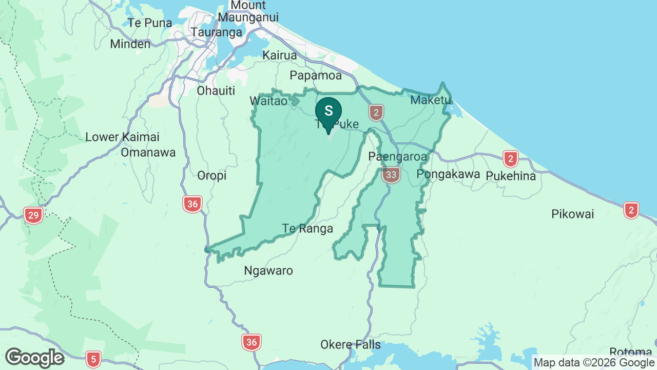 Te Puke Intermediate static school zone map