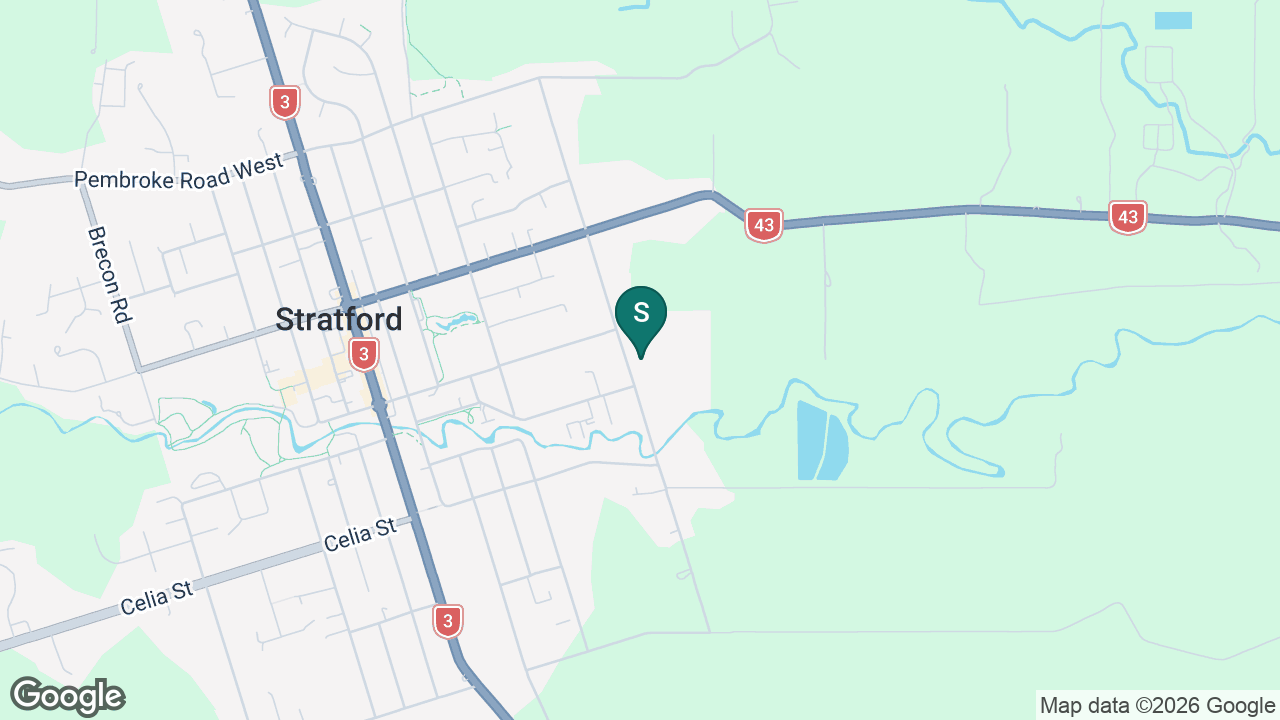 Stratford High School static school zone map