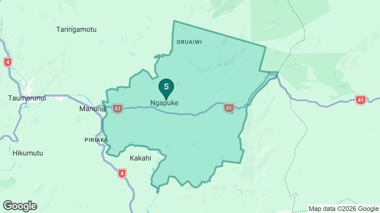 Te Kura o Ngāpuke static school zone map