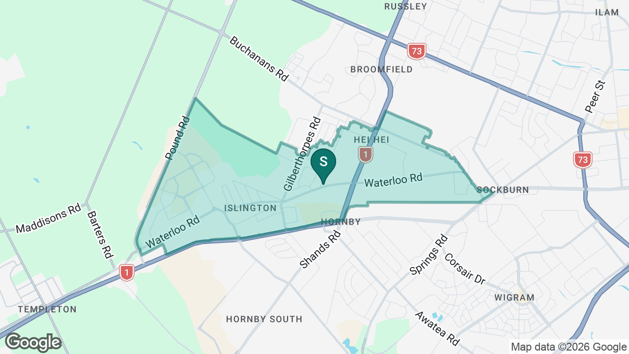 Hornby Primary School static school zone map