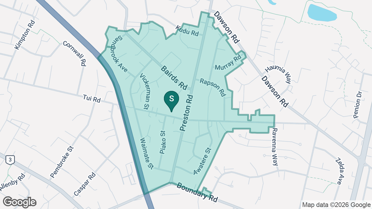 Flat Bush School static school zone map