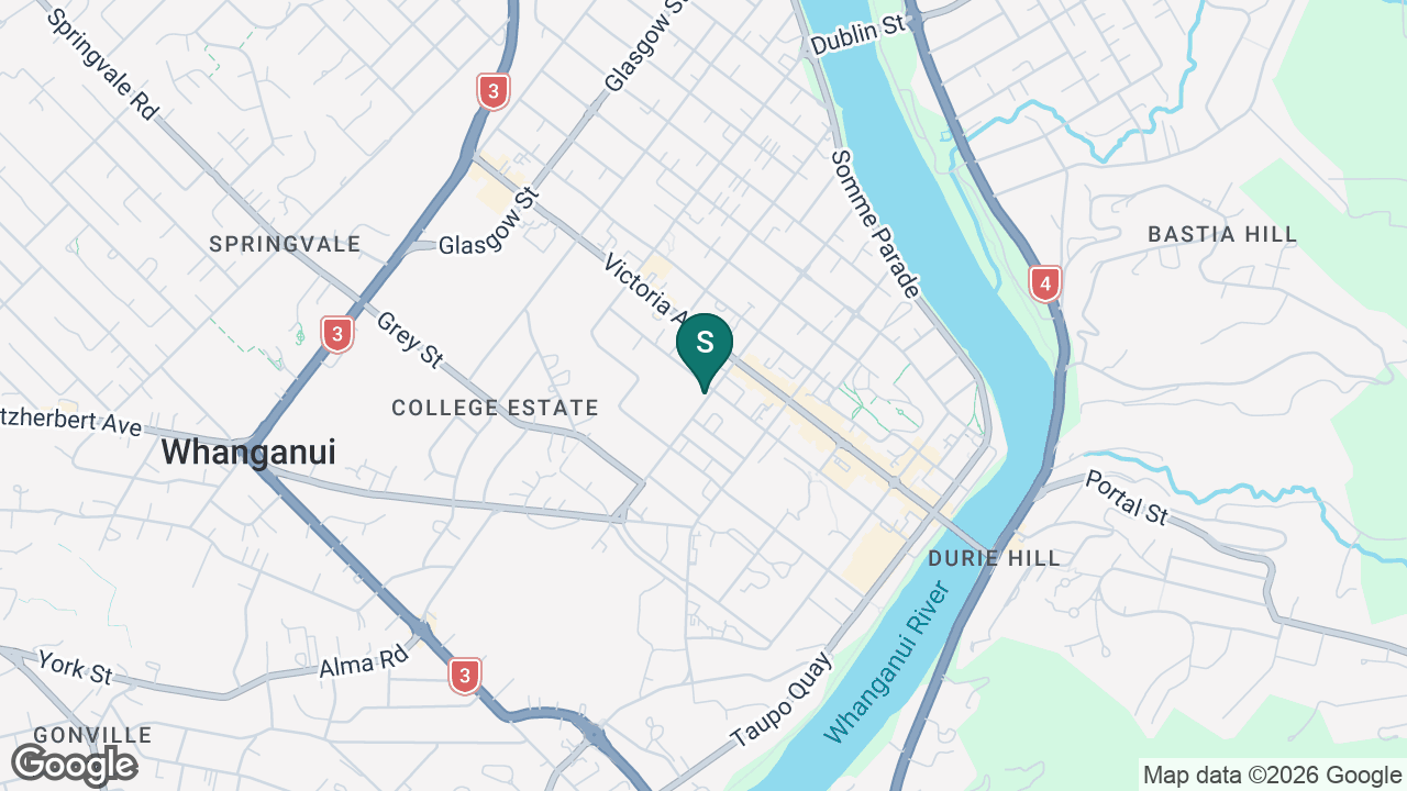Whanganui City College static school zone map
