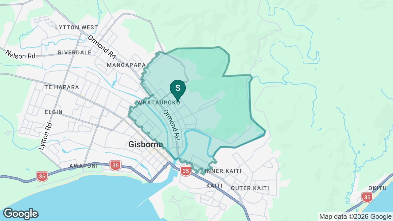 Gisborne Central School static school zone map
