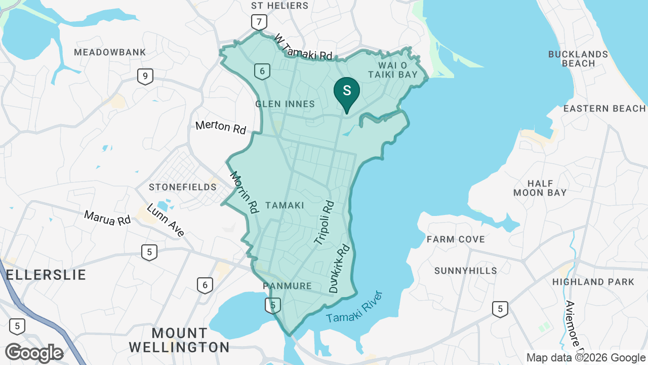 Tamaki College static school zone map
