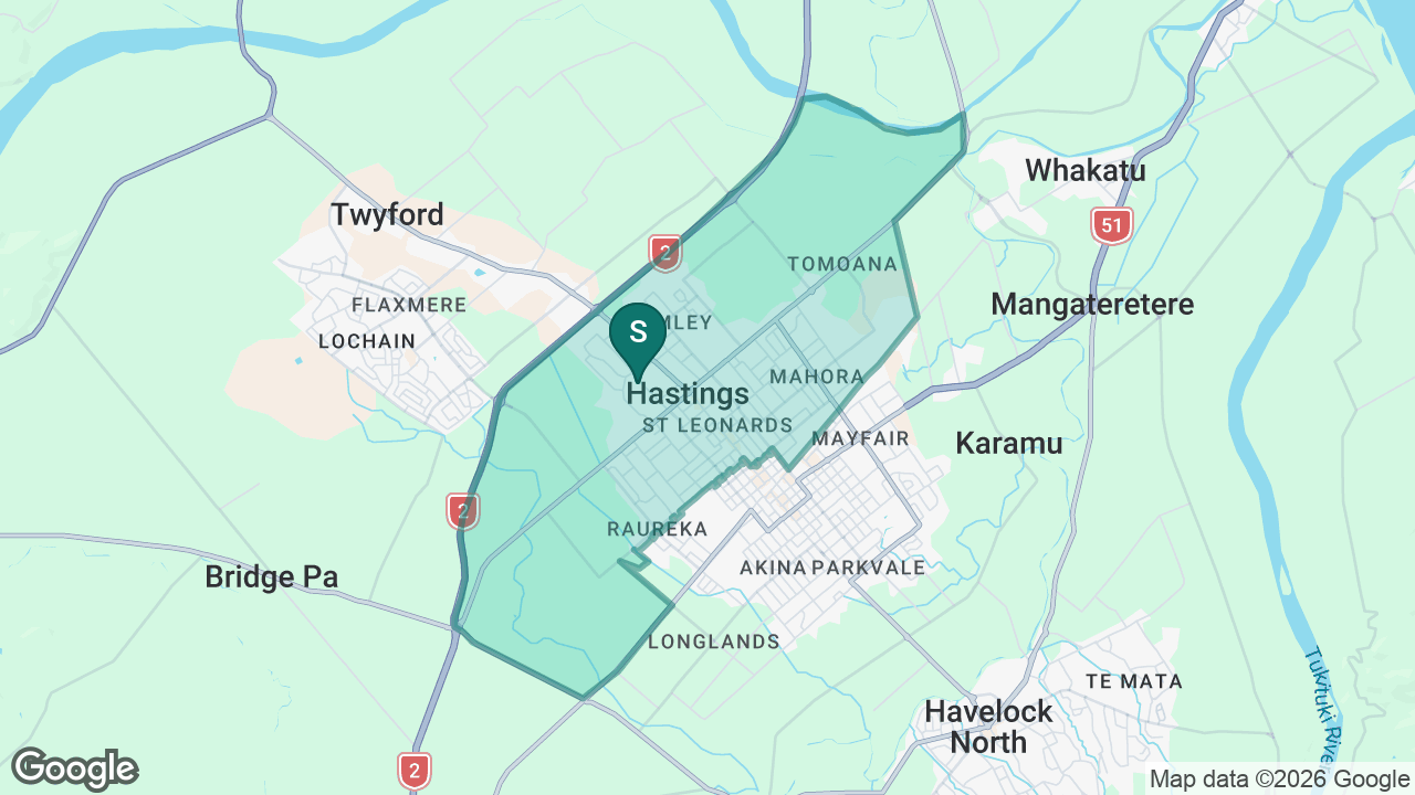 Heretaunga Intermediate static school zone map