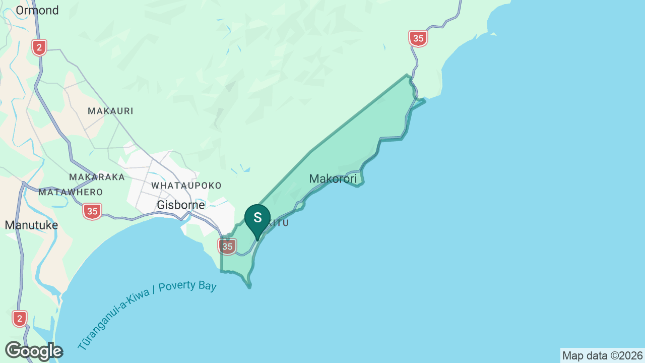 Wainui Beach School static school zone map