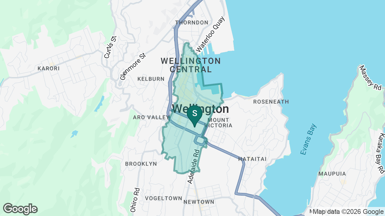 Mt Cook School (Wellington) static school zone map