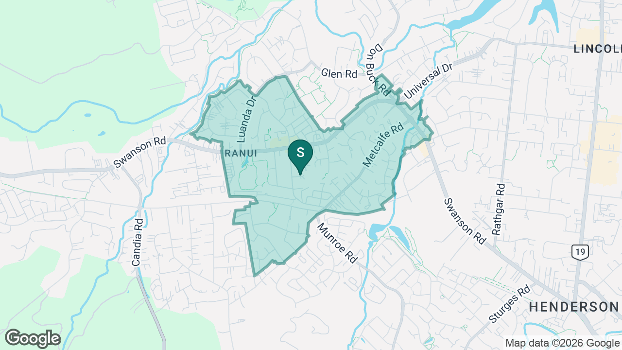 Rānui Primary School static school zone map
