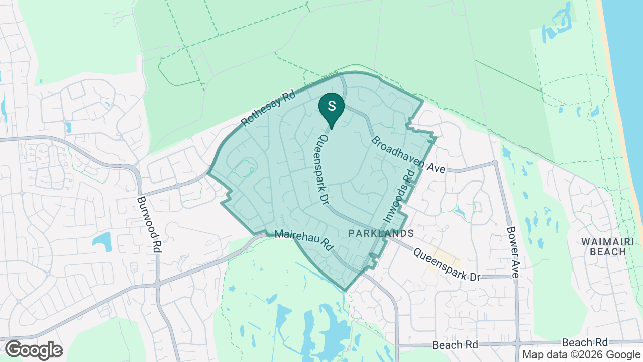 Queenspark Te Hua Mānuka static school zone map
