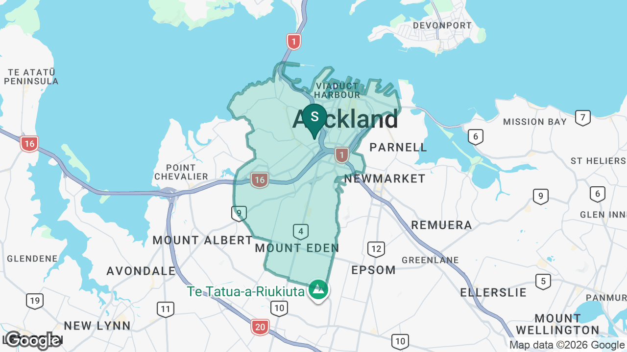 Auckland Girls' Grammar School static school zone map
