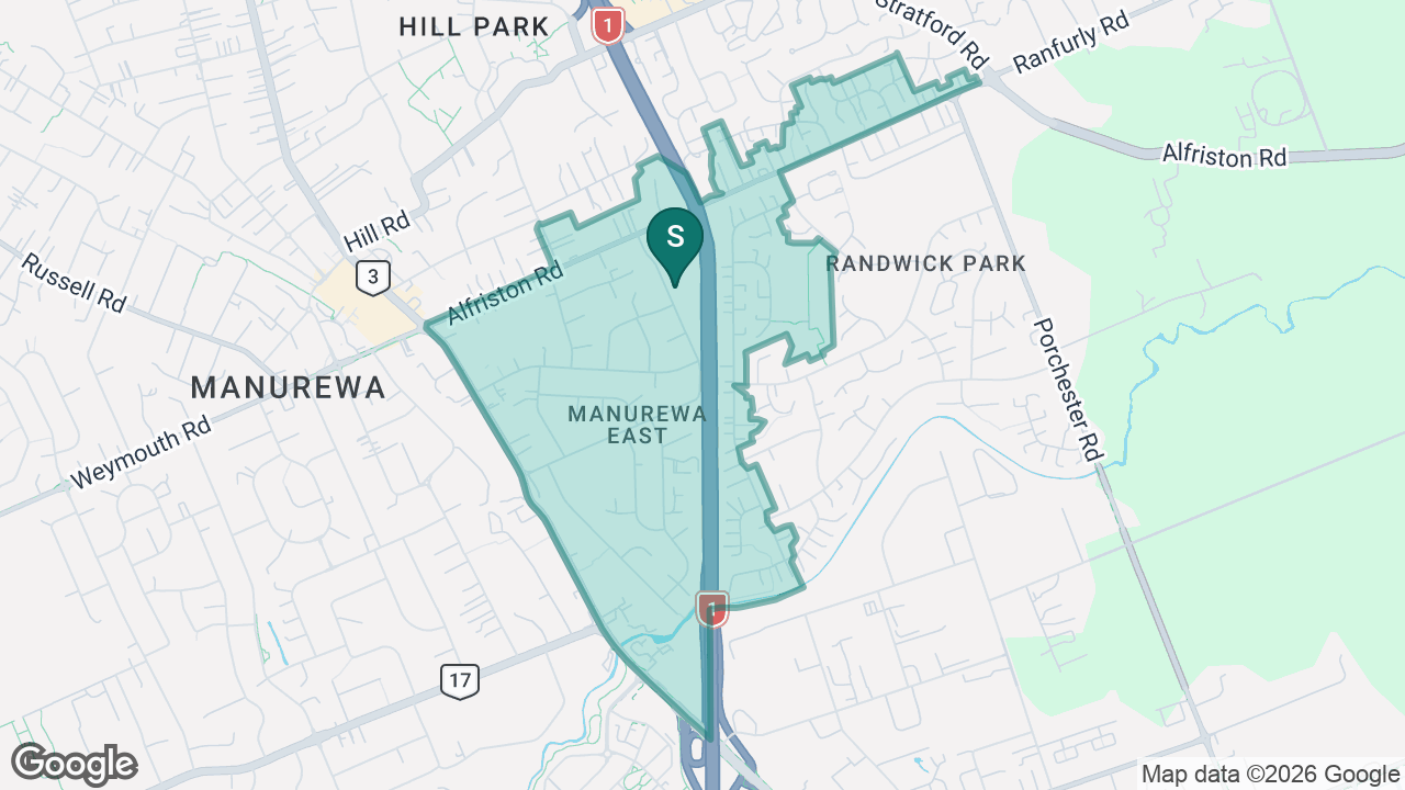 Manurewa East School static school zone map