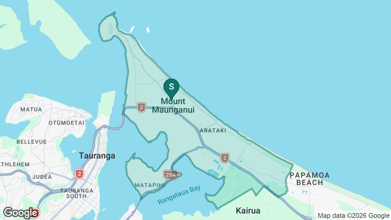 Mount Maunganui College static school zone map
