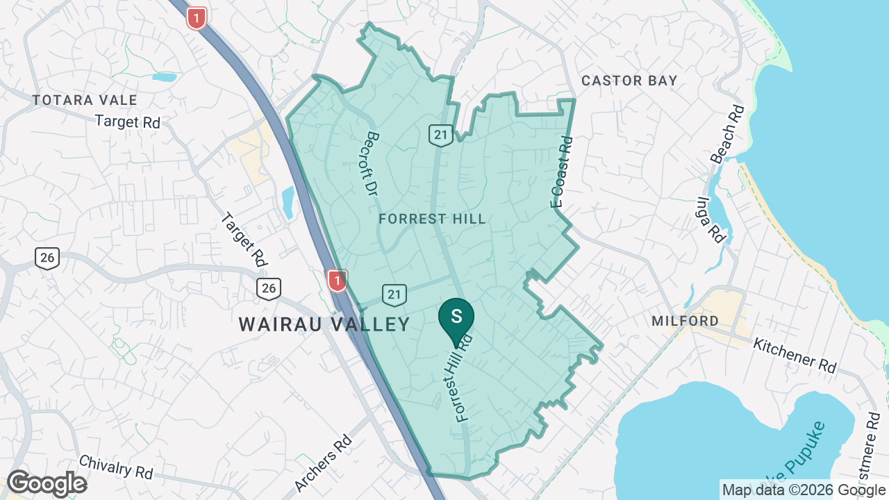Forrest Hill School static school zone map