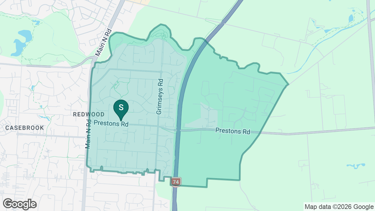 Redwood School (Christchurch) static school zone map