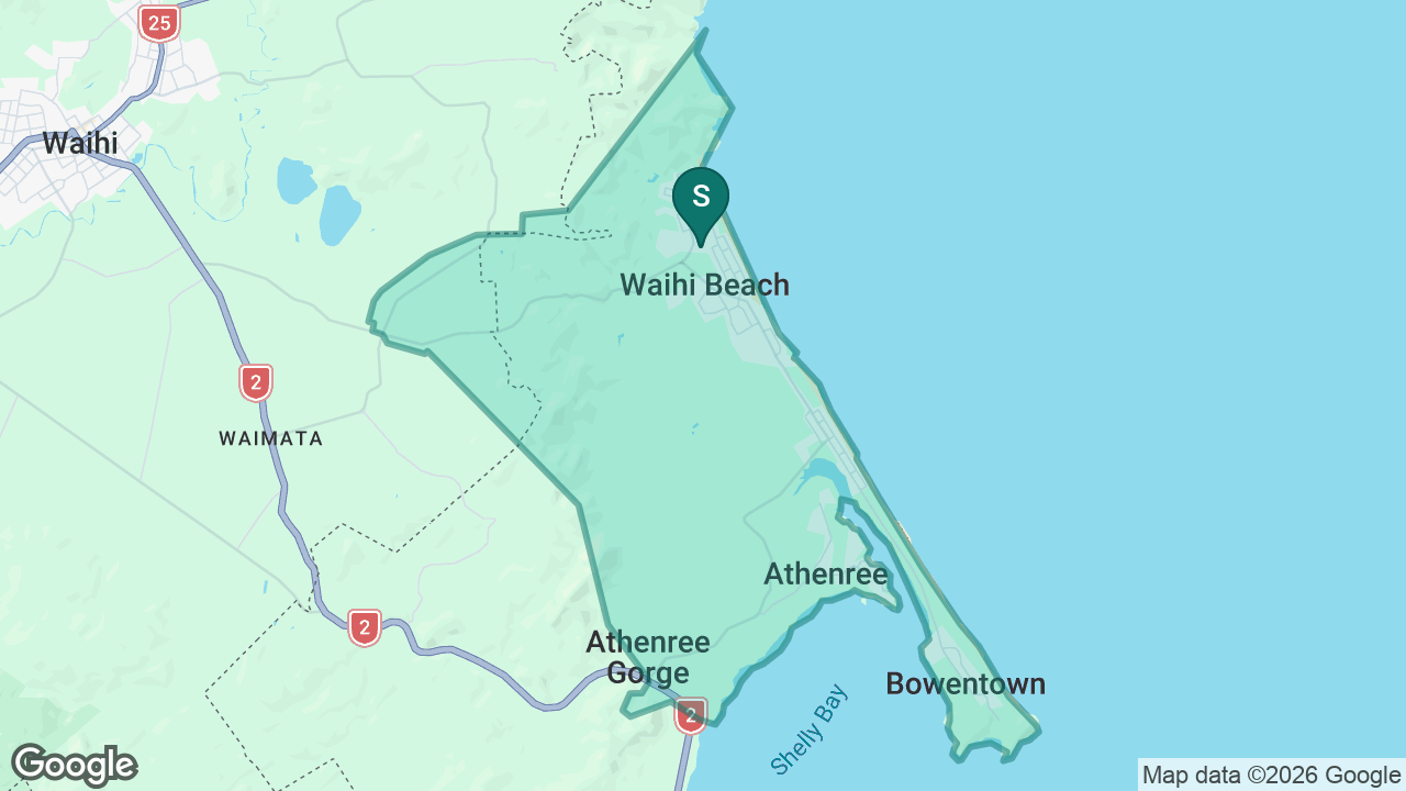 Waihi Beach School static school zone map