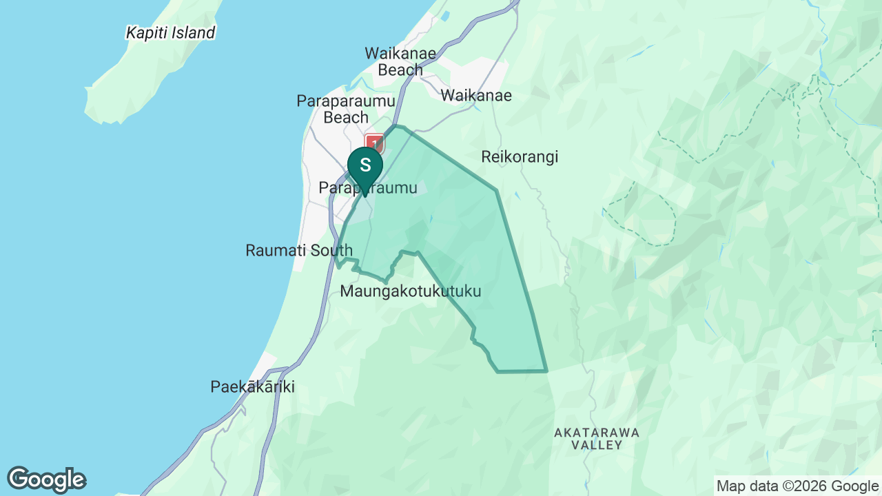 Paraparaumu School static school zone map